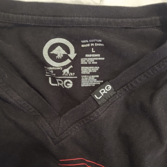 LRG Lifted Research Group T-Shirt Black Big Logo Graphic  Mens Size L - Picture 2 of 3